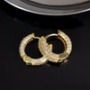 Hoop Earrings Copper With Zircon Inlay Geometric Style For Men And Women