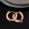 Hoop Earrings Copper With Zircon Inlay Geometric Style For Men And Women