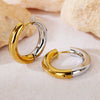 Hoop Earrings Titanium Steel Geometric Electroplating For Women Punk Style