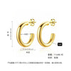 Hoop Earrings Titanium Steel Geometric Electroplating For Women Punk Style