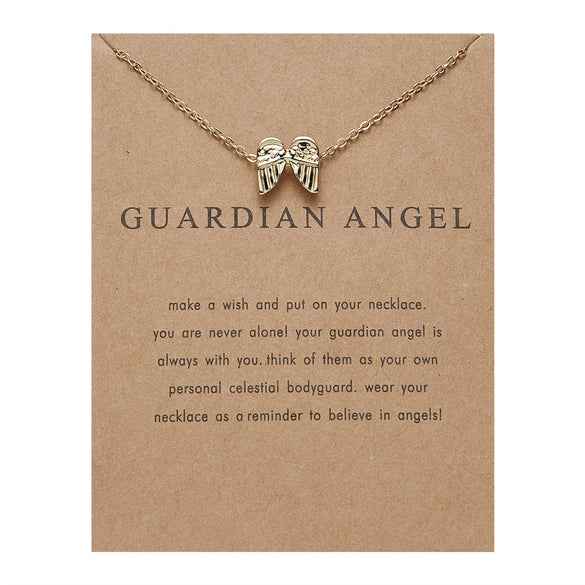 Hot Cardboard Envelope Jewelry Women's Simple Paper Card Cat Ear Alloy Pendant Necklace Gift