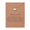 Hot Cardboard Envelope Jewelry Women's Simple Paper Card Cat Ear Alloy Pendant Necklace Gift