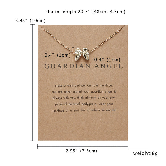 Hot Cardboard Envelope Jewelry Women's Simple Paper Card Cat Ear Alloy Pendant Necklace Gift