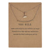 Hot Cardboard Envelope Jewelry Women's Simple Paper Card Cat Ear Alloy Pendant Necklace Gift