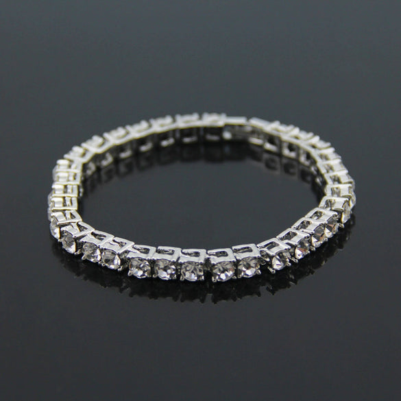 Hot New Jewelry Hip Hop Single Row Diamond Bracelet Men's Fashion Bracelet  Wholesale