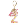 Hot Pink Sequins Resin Keychain With Butterfly Tassel And 26 Letters Jewelry Accessories For Girlfriend