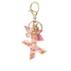 Hot Pink Sequins Resin Keychain With Butterfly Tassel And 26 Letters Jewelry Accessories For Girlfriend