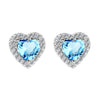 Hot Pink Zircon Heart Shaped Copper Earrings For Women In Ins Light Luxury Style