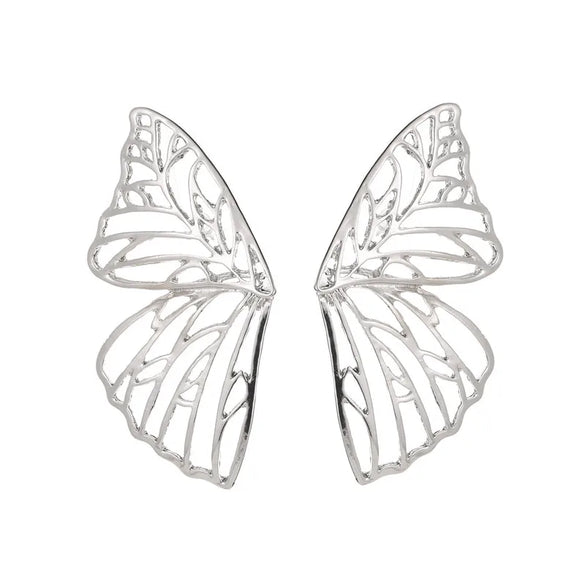 Hot Selling Fashion Exaggerated Metal Hollow Butterfly Earrings