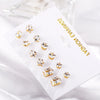 Hot-Selling Geometric Zircon 6 Pairs Of Earrings Set Creative Retro Simple Embedded Diamond Earrings Wholesale Gooddiy