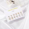 Hot-Selling Geometric Zircon 6 Pairs Of Earrings Set Creative Retro Simple Embedded Diamond Earrings Wholesale Gooddiy