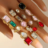 Hotselling Geometric Electroplated Unisex Retro Adjustable Rings