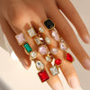 Hotselling Geometric Electroplated Unisex Retro Adjustable Rings