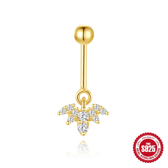 Hotselling Luxury S925 Sterling Silver Butterfly Geometric Zirconia Cartilage Piercing Earrings