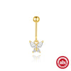 Hotselling Luxury S925 Sterling Silver Butterfly Geometric Zirconia Cartilage Piercing Earrings
