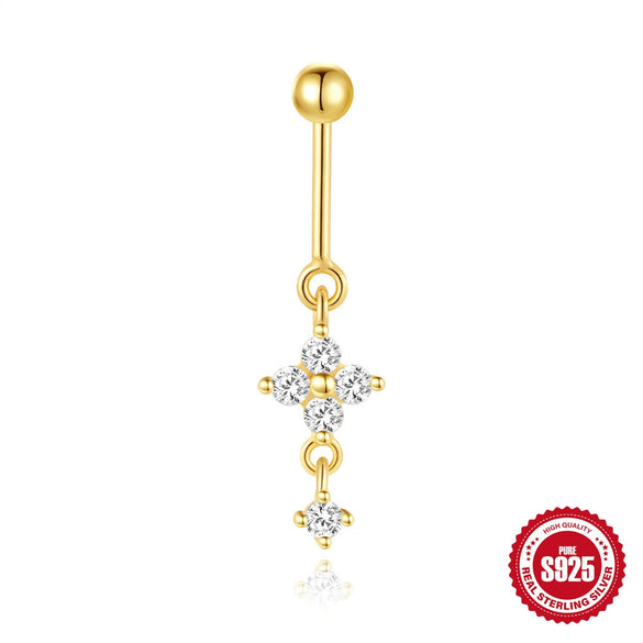 Hotselling Luxury S925 Sterling Silver Butterfly Geometric Zirconia Cartilage Piercing Earrings