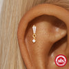 Hotselling Luxury S925 Sterling Silver Clover Tassel Splicing Geometric Cartilage Piercing Earrings With Zirconia Design