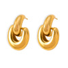Hotselling Semiround Ring Buckle Ushape Titanium Steel Earrings With Personality Niche Design 18K Goldplated Electroplated For Women