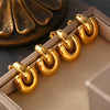 Hotselling Semiround Ring Buckle Ushape Titanium Steel Earrings With Personality Niche Design 18K Goldplated Electroplated For Women
