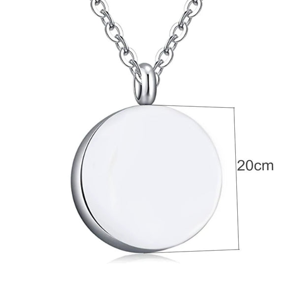 Hotselling Stainless Steel Round Gloss Openable Perfume Bottle Family Pet Hair Ashes Pendant