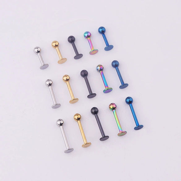 Human Body Puncture Jewelry Stainless Steel Round Geometric Vacuum Plating Electroplating Unisex