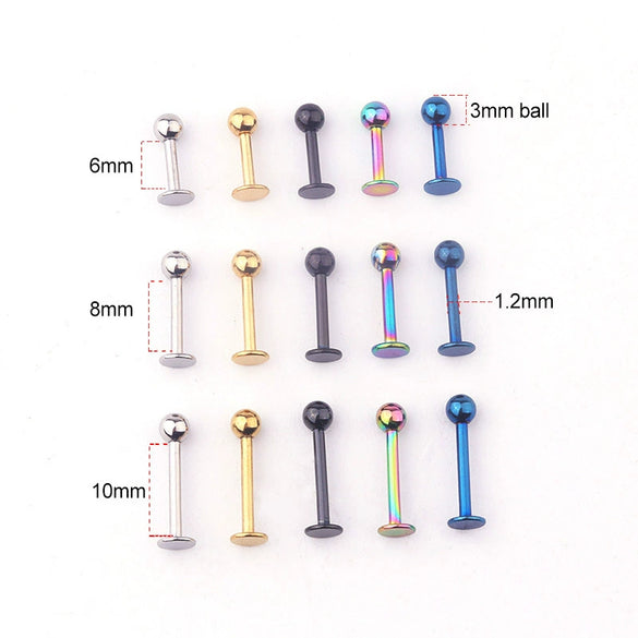 Human Body Puncture Jewelry Stainless Steel Round Geometric Vacuum Plating Electroplating Unisex