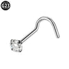 Human Body Puncture Nose Nail Jewelry G23 Titanium Grasping Round Zircon Polishing With Letters Numbers Text Pattern Unisex