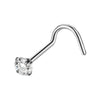 Human Body Puncture Nose Nail Jewelry G23 Titanium Grasping Round Zircon Polishing With Letters Numbers Text Pattern Unisex