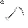 Human Body Puncture Nose Nail Jewelry G23 Titanium Grasping Round Zircon Polishing With Letters Numbers Text Pattern Unisex