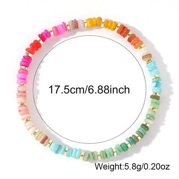 IG Style Bohemian Geometric Shell Iron Gall Stone Wholesale Bracelets