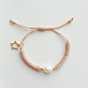 Ig Style Bohemian Star Freshwater Pearl Wax Rope Plating 18k Gold Plated Women'S Bracelets