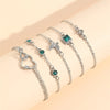 Ig Style Casual Korean Style Heart Shape Butterfly Alloy Inlay Rhinestones Women's Bracelets