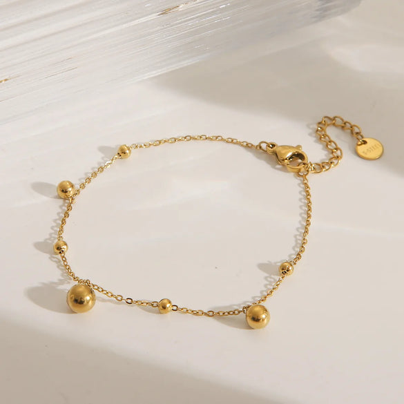 IG Style Commute Solid Color 304 Stainless Steel 18K Gold Plated Bracelets In Bulk