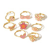 IG Style Cute Classic Style Heart Shape Butterfly Fish 304 Stainless Steel 18K Gold Plated Open Rings In Bulk