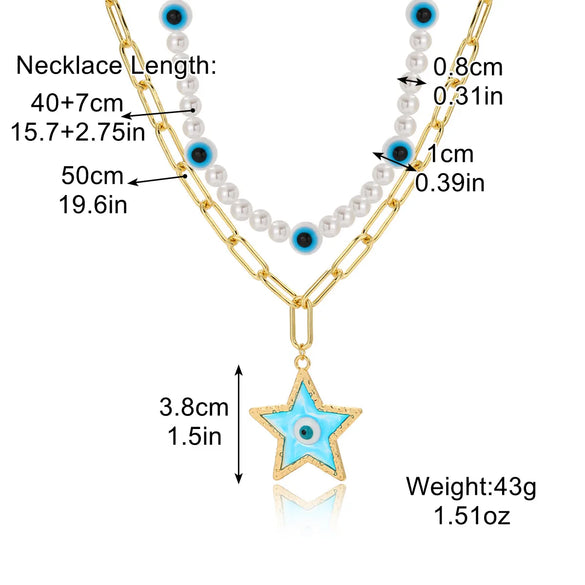 IG Style Devil'S Eye Alloy Plating Women'S Three Layer Necklace Double Layer Necklaces