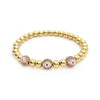 Ig Style Devil's Eye Copper Beaded Plating Inlay Zircon 18k Gold Plated Bracelets