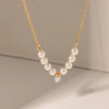 Ig Style Elegant Geometric Stainless Steel Plating Inlay Artificial Pearls Zircon 18k Gold Plated Necklace