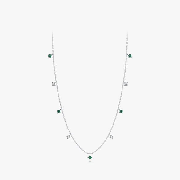 Ig Style Elegant Retro Round Sterling Silver Plating Inlay Zircon 14k Gold Plated Rhodium Plated Necklace