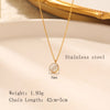 304 Stainless Steel 18K Gold Plated IG Style Elegant Simple Style Polishing Plating Round Necklace