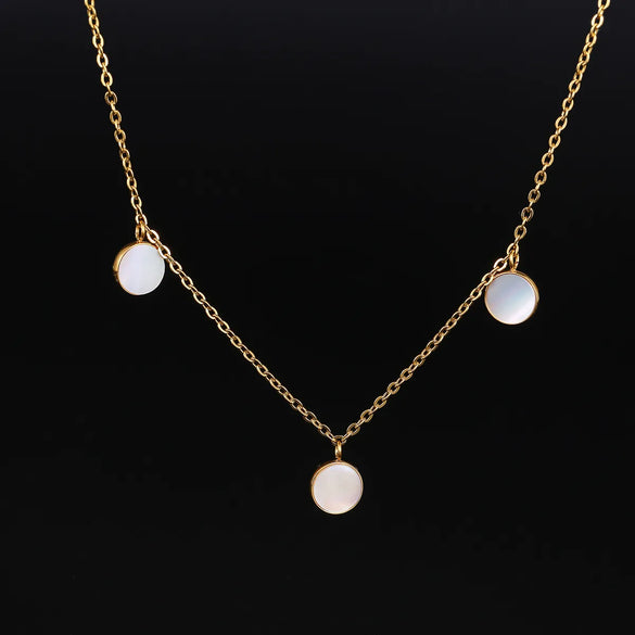 304 Stainless Steel 18K Gold Plated IG Style Elegant Simple Style Polishing Plating Round Necklace