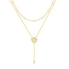 Ig Style Elegant Solid Color Stainless Steel Plating Inlay Artificial Pearls 18k Gold Plated Double Layer Necklaces