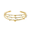 Ig Style French Style C Shape Stainless Steel Titanium Steel Plating Inlay Zircon 18k Gold Plated Bangle