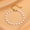 IG Style Geometric 18K Gold Plated 201 Stainless Steel Imitation Pearl Wholesale Bracelets