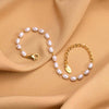 IG Style Geometric 18K Gold Plated 201 Stainless Steel Imitation Pearl Wholesale Bracelets