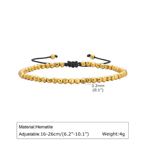 IG Style Geometric 18K Gold Plated Rope Haematite Wholesale Bracelets Drawstring Bracelets