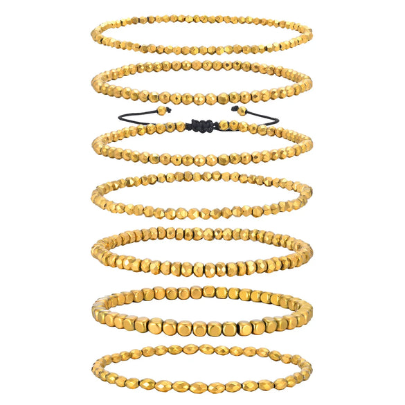 IG Style Geometric 18K Gold Plated Rope Haematite Wholesale Bracelets Drawstring Bracelets