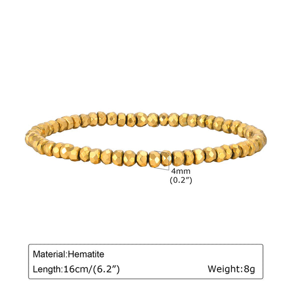 IG Style Geometric 18K Gold Plated Rope Haematite Wholesale Bracelets Drawstring Bracelets