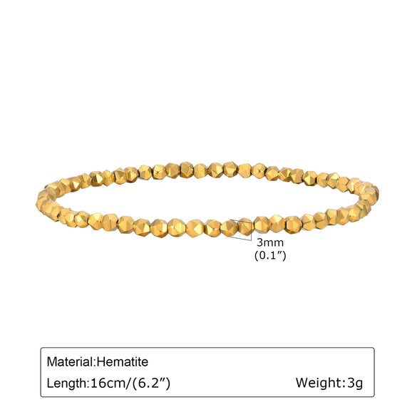 IG Style Geometric 18K Gold Plated Rope Haematite Wholesale Bracelets Drawstring Bracelets