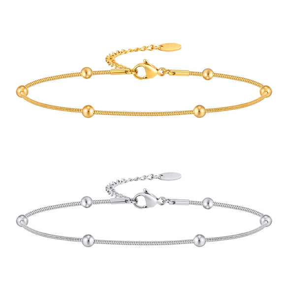 Ig Style Geometric Stainless Steel 18k Gold Plated Women's Anklet