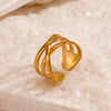Ig Style Lines Stainless Steel Plating 18k Gold Plated Open Rings